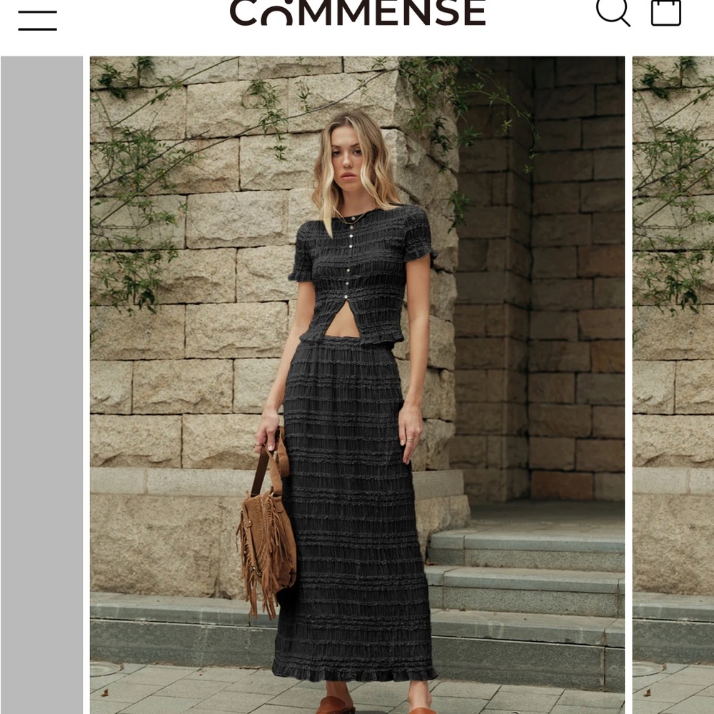 Commense ruffle top and skirt set